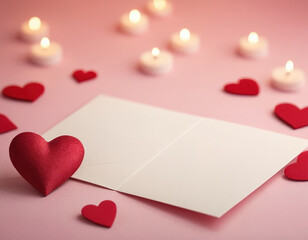 Blank Canvas of Love: Valentine's Greeting with Candles