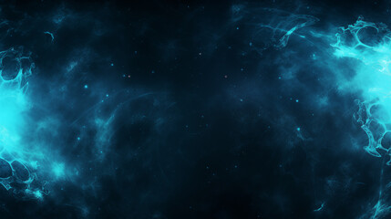 Naklejka premium Cosmic Nebula and Stars in Deep Blue Space with Ethereal Clouds