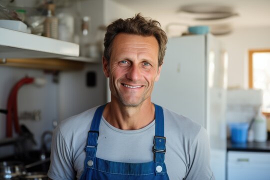 Smiling Portrait Of Male Plumber During Home Visit