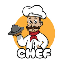 chef illustration vector cartoon character template