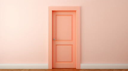 Classic Peach Panel Door in a Minimalist Room