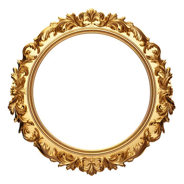 Isolated golden picture frame