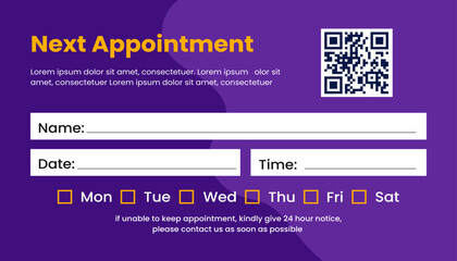 medical appointment business card design vector