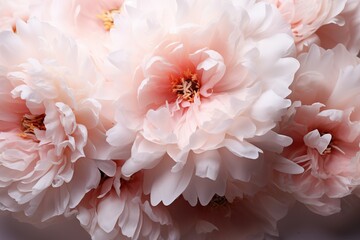 petals pink Fragrant closeup flowers peonies white delicate banner Romantic beautiful flower nature panorama plant rose aromatic background beauty bloom blossom colours fashion flora floral garden - obrazy, fototapety, plakaty