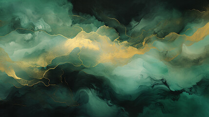 green and gold color gradient abstract background,  gold