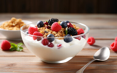 yogurt fruit, sweet breakfast, panna cotta dessert, berries white yogurt, Healthy Greek yogurt, bowl with berry,