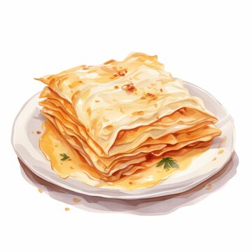 Delicious Bulgarian Banitsa: A Cheesefilled Phyllo Pastry AI Generated