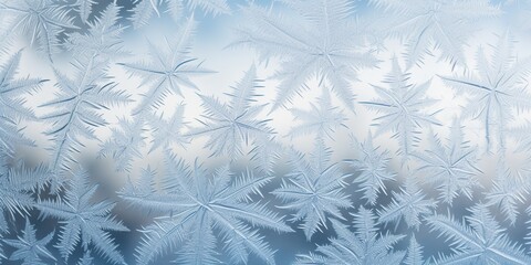 Detail shot of frost patterns on windows , concept of Frozen patterns