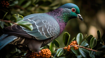 Obraz premium Pigeon dove bird sitting on the tree. Nature background.