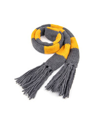 Knitted scarf on a white background.
