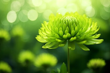 bokeh background of a green flower