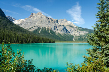 Lake Emerald in Yoho national park, Canada during summer