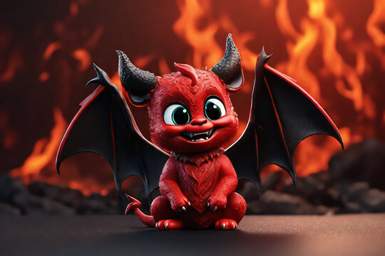 Cute and adorable little devil 귀엽고 사랑스러운 작은 악마 Generative AI