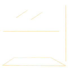 Border and poles made of gold tiles  on a transparent background