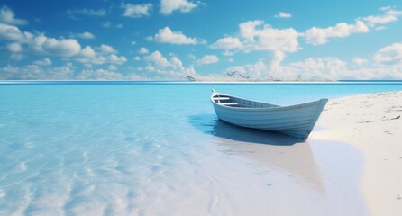 Naklejka premium water is shaped like a boat with white snow in the background