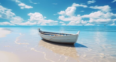 Naklejka premium water is shaped like a boat with white snow in the background