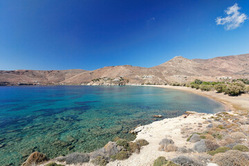 Fototapeta na wymiar The sandy beach Ganema of Serifos island, Greece