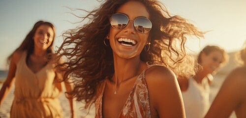 Obraz premium a group of people wearing sunglasses