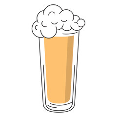 Colored beer glass icon with foam Vector
