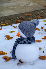 snowman as Christmas decorations in the street