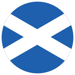 Flag of Scotland. Scotland flag in round circle shape