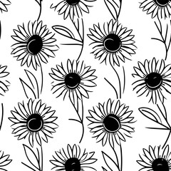 Sunflower Floral Pattern SVG Bundle, Seamless Pattern SVG, Flower Pattern SVG, Sunflower Pattern Svg, tumbler wrap png