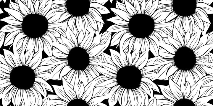 Sunflower Floral Pattern SVG Bundle, Seamless Pattern SVG, Flower Pattern SVG, Sunflower Pattern Svg, tumbler wrap png