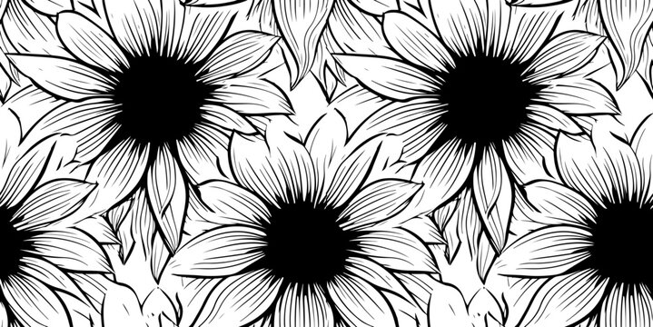 Sunflower Floral Pattern SVG Bundle, Seamless Pattern SVG, Flower Pattern SVG, Sunflower Pattern Svg, Tooled leather svg, tumbler wrap png