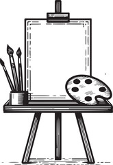 vector illustration of an art easel