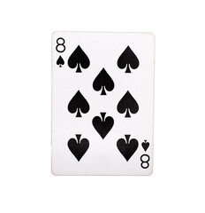 Eight of Spades playing card on a transparent background 