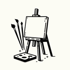 vector illustration of an art easel