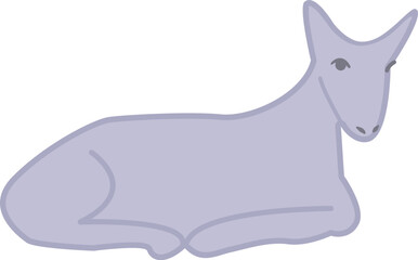 Nativity scene of Jesus Christ flat vector Illustration Donkey