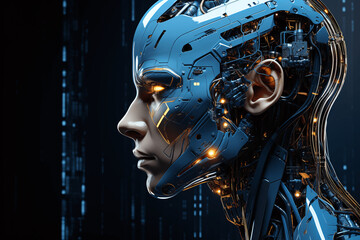 Fototapeta premium portrait robot in human shape