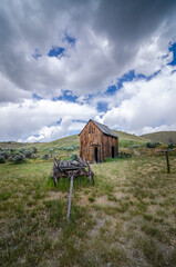 Abandoned buildings in Bannack State Park stock photo