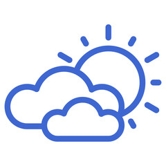 Icon of cloudy day for weather forecast app on white background