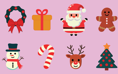 Christmas Classics Collection, Design Elements with Santa, Reindeer, and Festive Treats