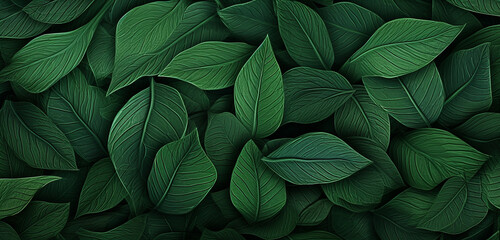 A realistic depiction of a 3D wall texture featuring an organic, leafy pattern in vibrant greens. 8k,