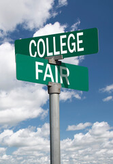 college fair sign