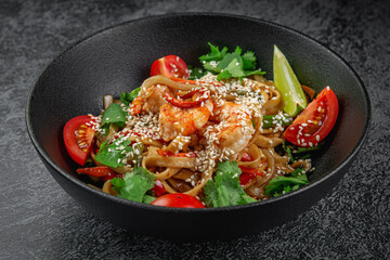 Shrimp udon noodles