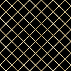 Gold glamour grid seamless pattern.