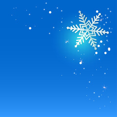 Blue winter background with hand drawn snowflakes. Новогодний фон со снежинкой.