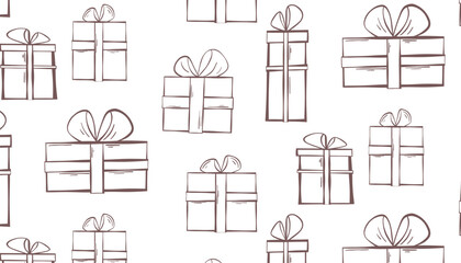 seamless pattern of gift boxes