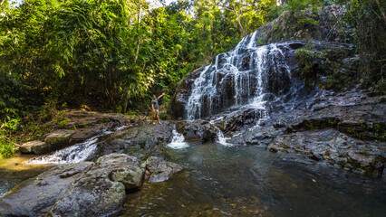 Namtok Salatdai waterfall small size waterfall ,Nakhon Nayok,Thailand