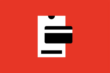 credit card over phone illustration. Vector illustration in flat style design.	