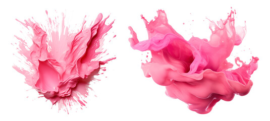 Pink paint splashes/ Color explosion.