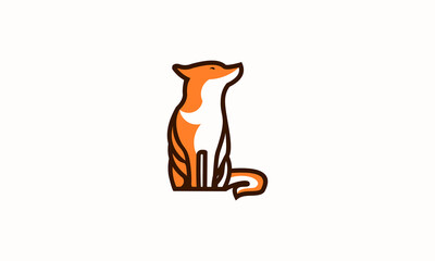 Fototapeta premium vector minimalist wolf logo design illustration