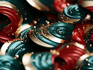 Fototapeta premium Seamless pattern Colorful blurred lights confetti serpentine Christmas background with bokeh