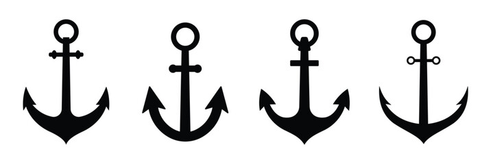 Anchors icons set.Nautical symbol vector.Vector illustration © Sophia