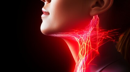 Beautiful young woman suffering from acute neck pain and discomfort, seeking relief and treatment