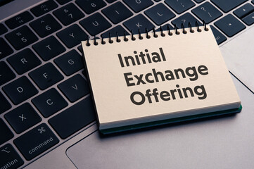 There is word card with the word Initial Exchange Offering. It is an abbreviation for Initial...